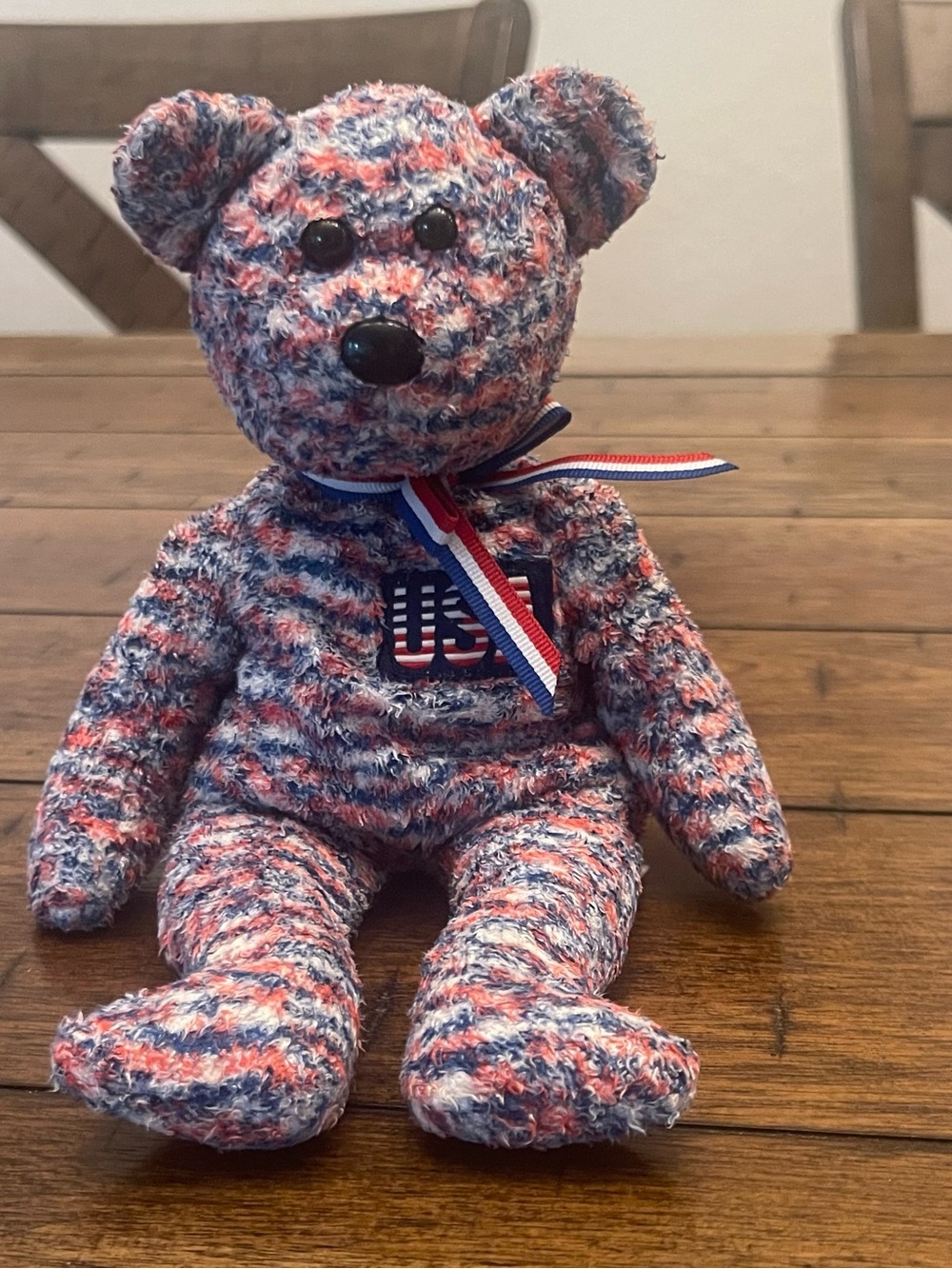 Ty Red White & Blue Patriotic USA Ribbon Bear